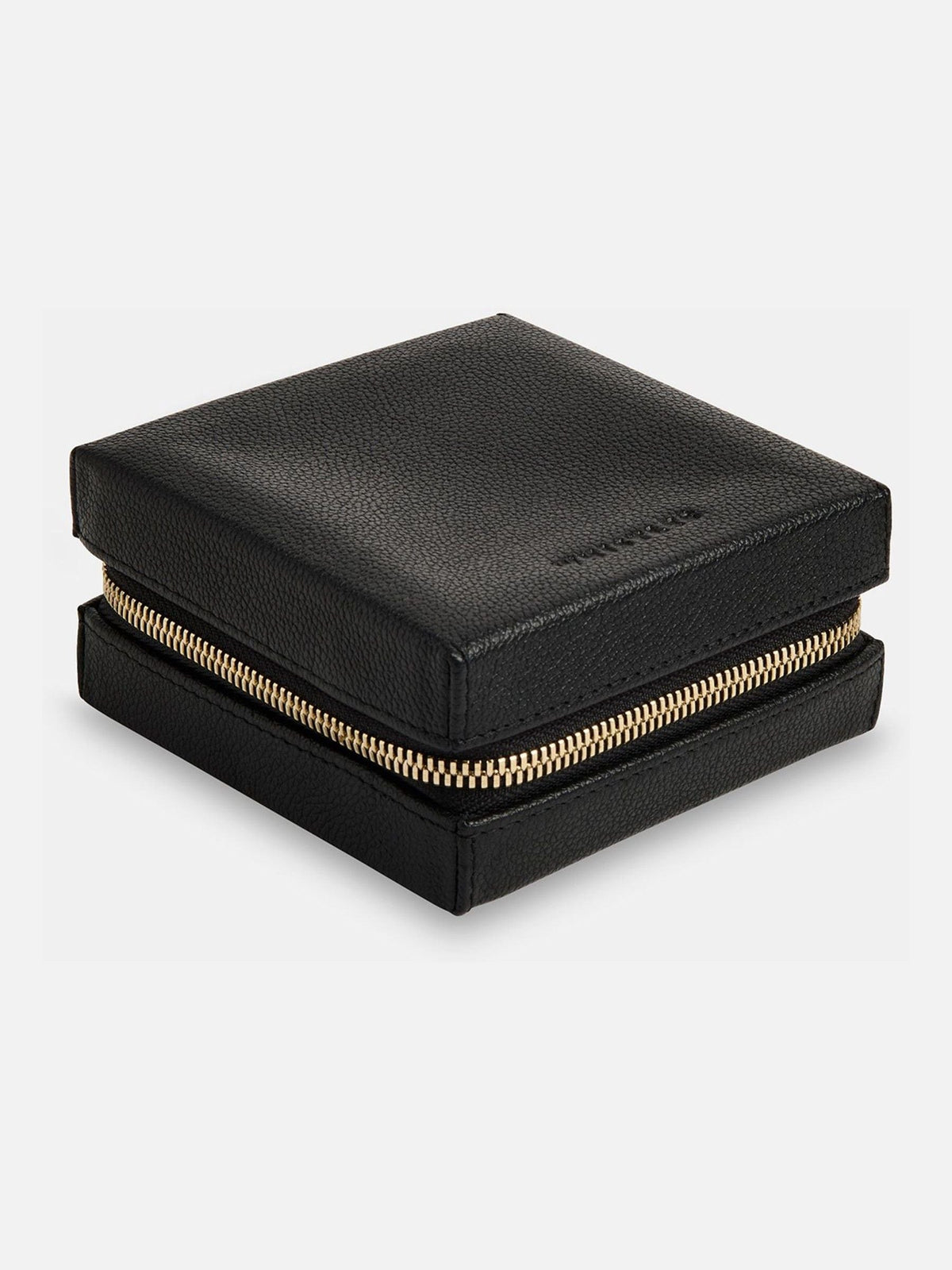 Whistles black leather jewellery box, compact size, imported from the UK