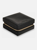 Whistles black leather jewellery box, compact size, imported from the UK