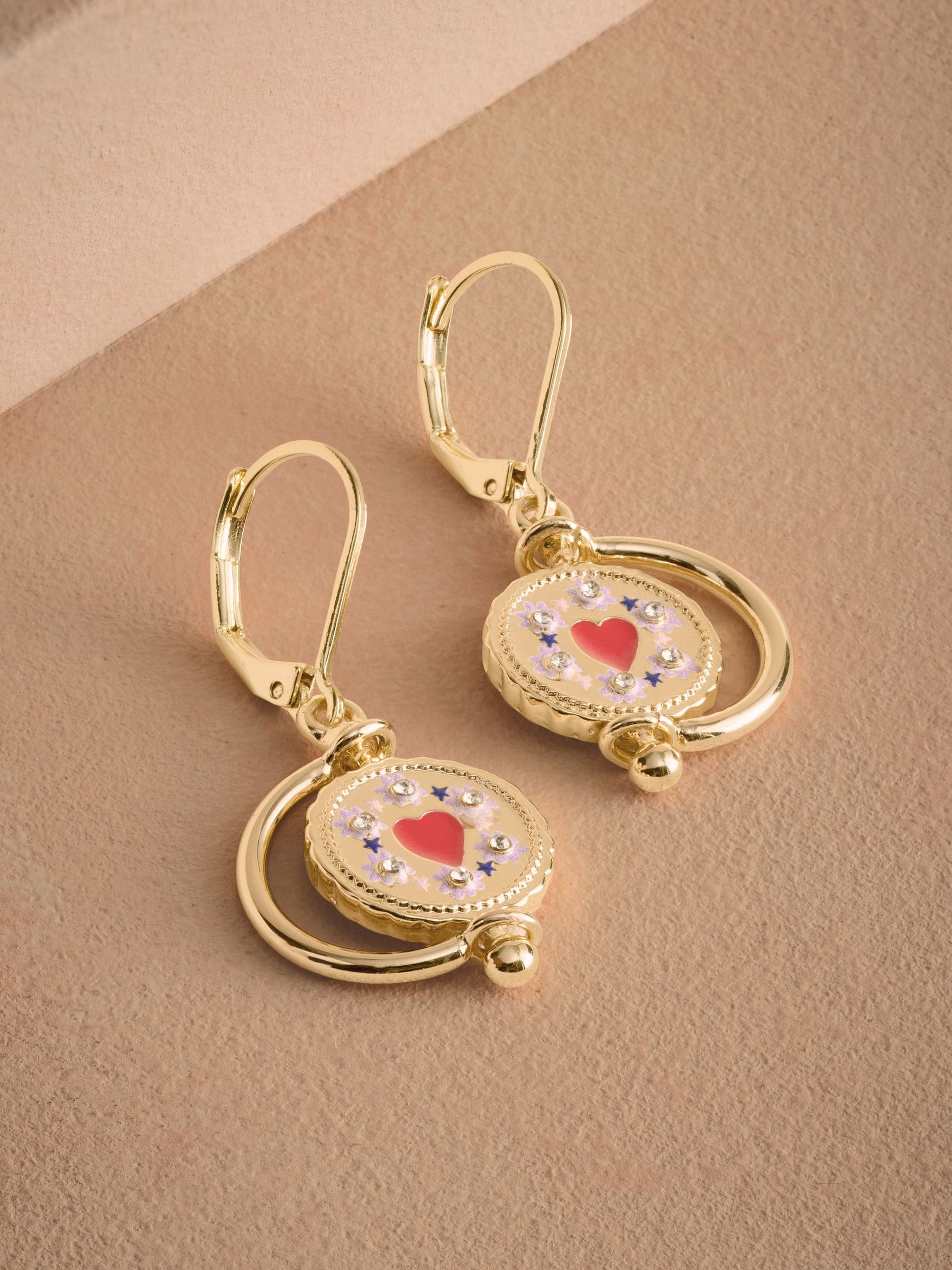 Cath Kidston spinning pendant earrings gold tone - British product