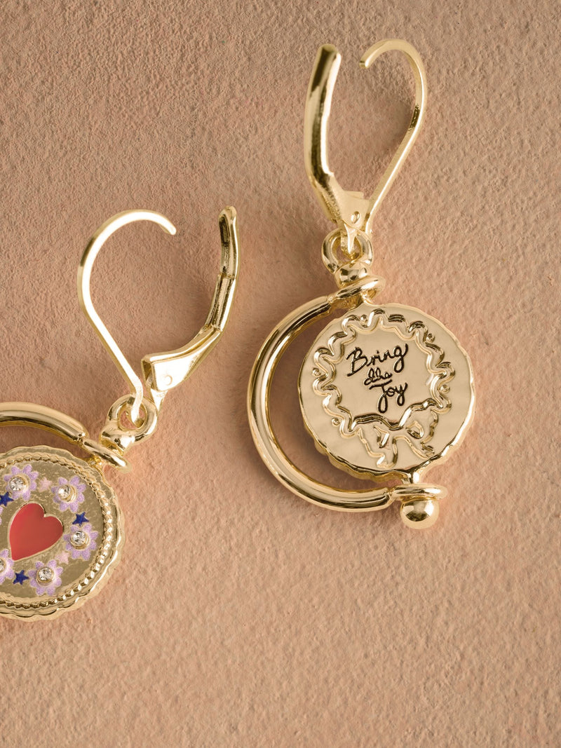 Cath Kidston spinning pendant earrings gold tone - British product