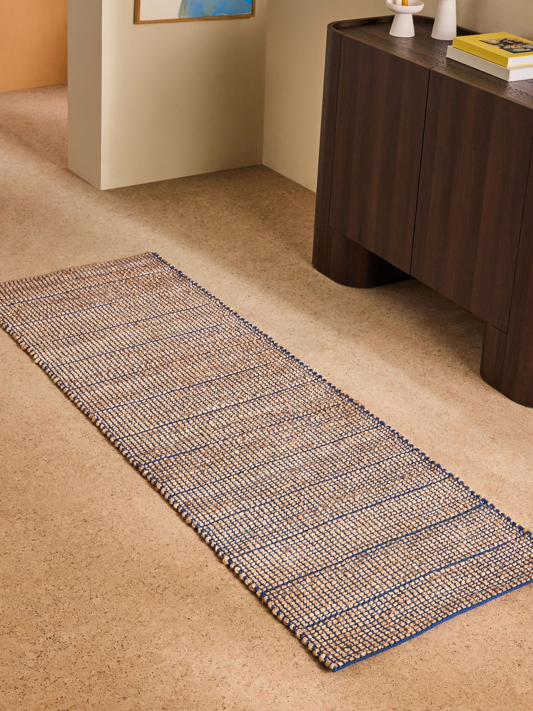 MADE.COM Blue Hurley Woven Jute Runner