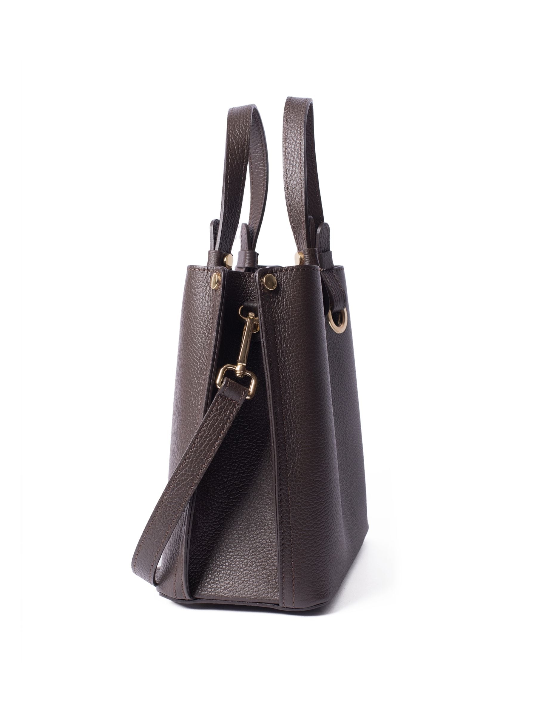 LRM Goods Gracie brown leather bucket bag, imported from the UK