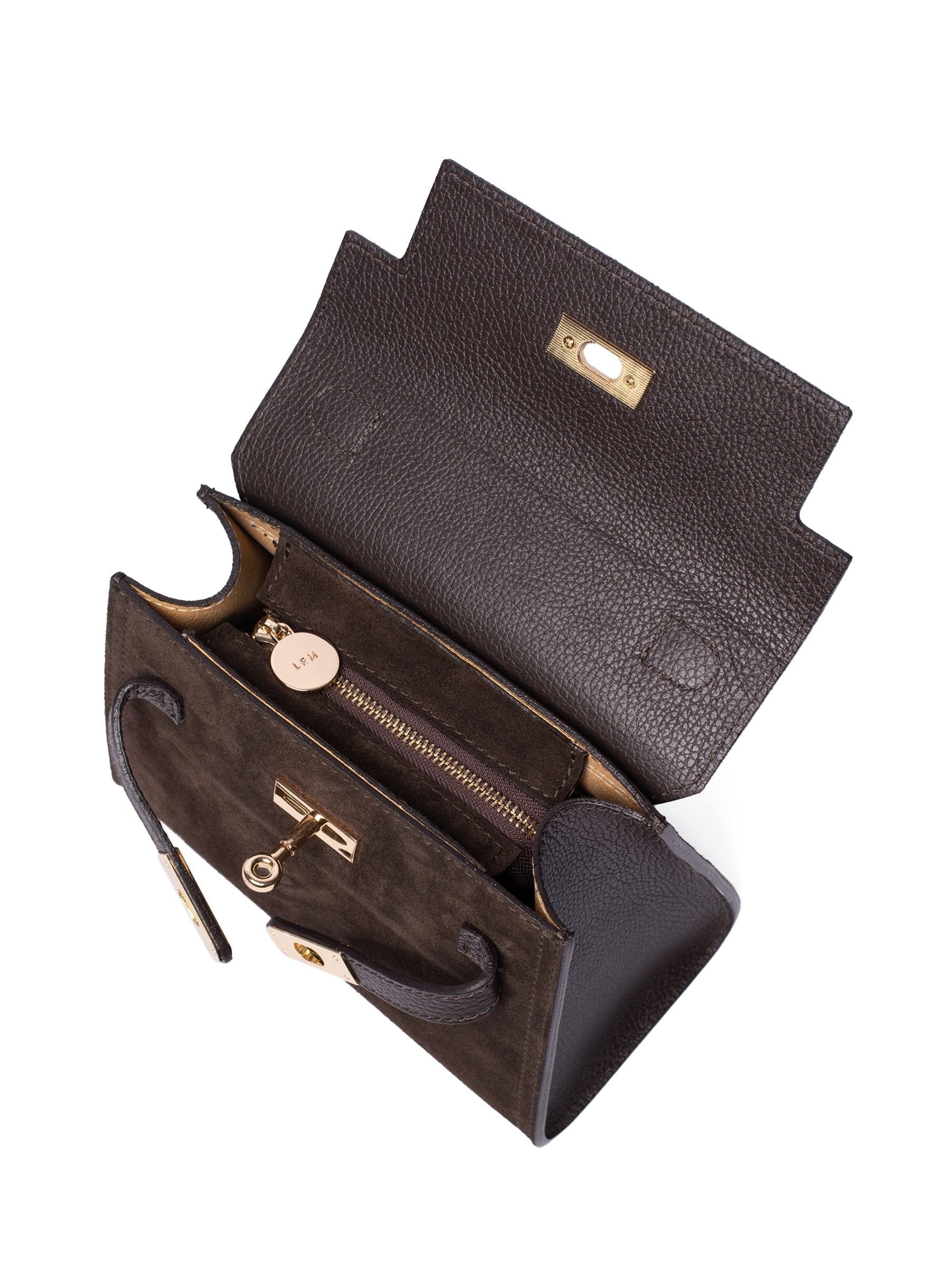LRM Goods Polly suede top handle brown bag (British brand)