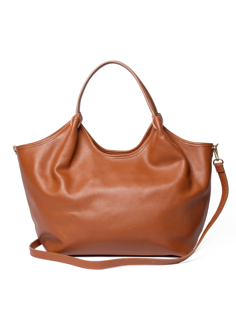 LRM Goods Lily Leather brown tote bag, imported from the UK