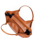 LRM Goods Lily Leather brown tote bag, imported from the UK