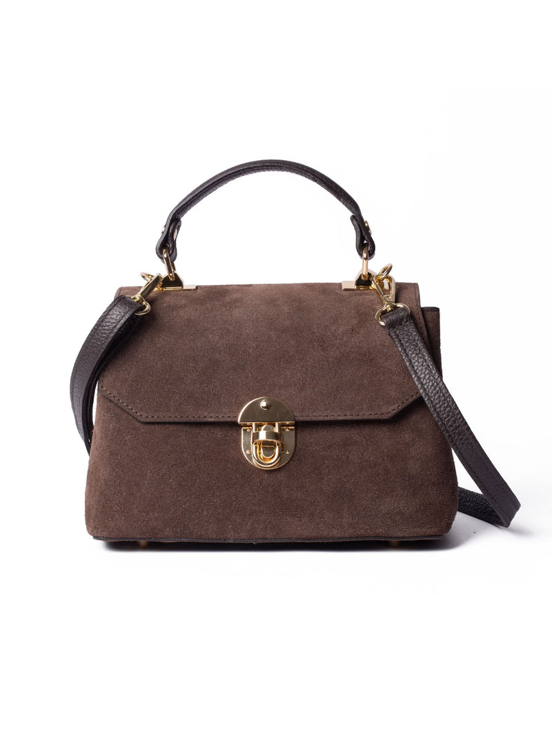 LRM Goods brown suede Lucinda top handle handbag, UK version