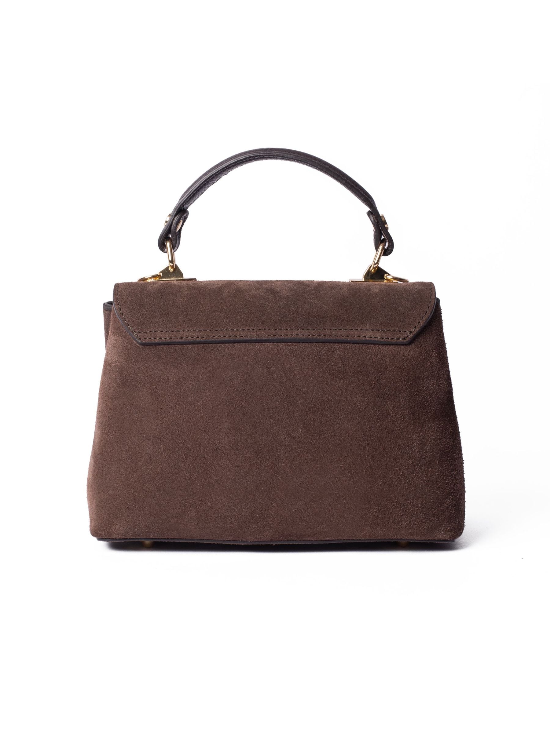 LRM Goods brown suede Lucinda top handle handbag, UK version