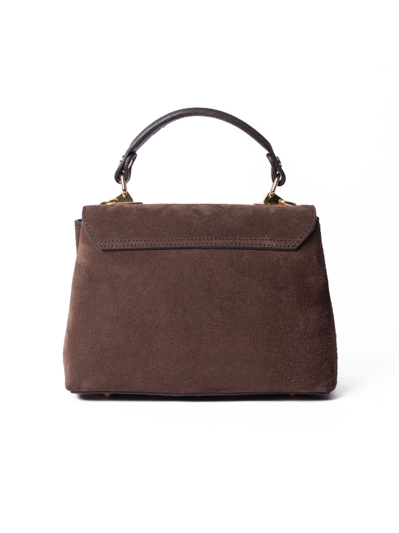 LRM Goods brown suede Lucinda top handle handbag, UK version