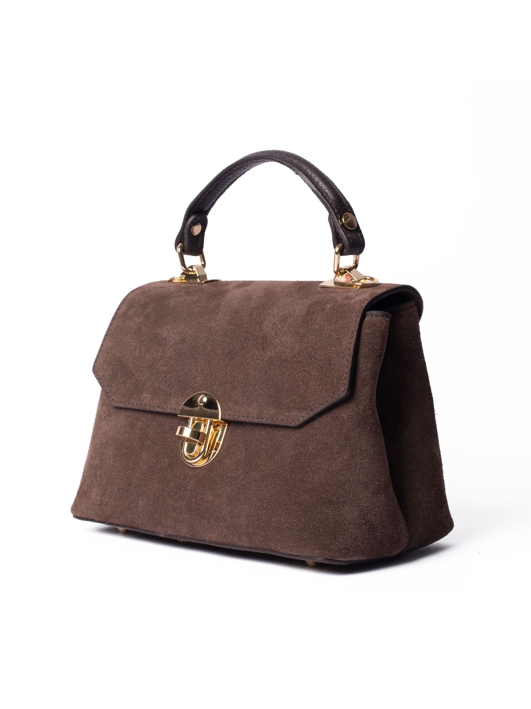 LRM Goods brown suede Lucinda top handle handbag, UK version
