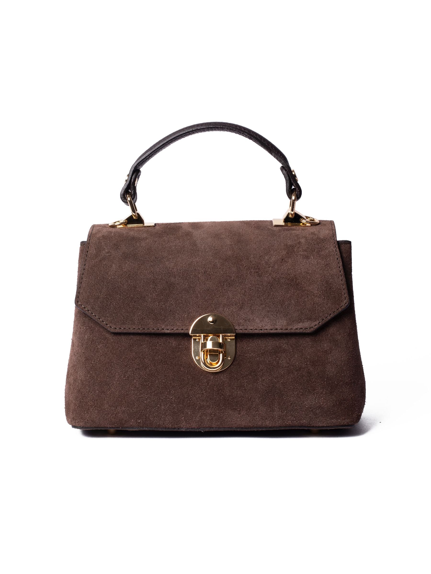 LRM Goods brown suede Lucinda top handle handbag, UK version