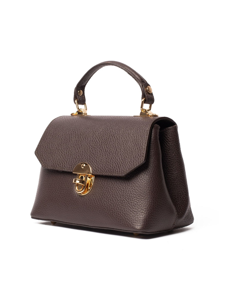 LRM Goods Lucinda top handle brown leather handbag (British brand)