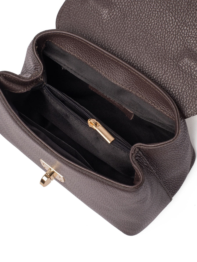 LRM Goods Lucinda top handle brown leather handbag (British brand)