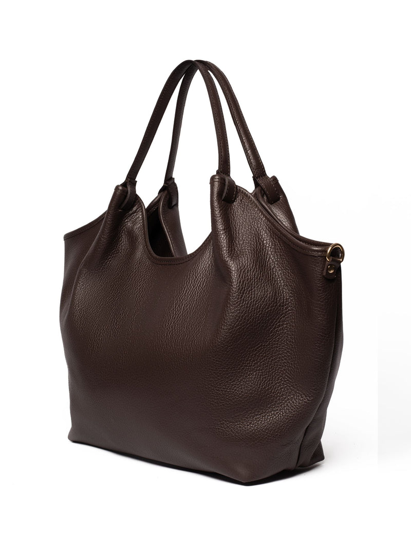 LRM Goods Lily Leather Brown Tote Bag, imported from the UK