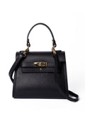 LRM Goods Polly Top Handle Black Leather Bag (British brand)