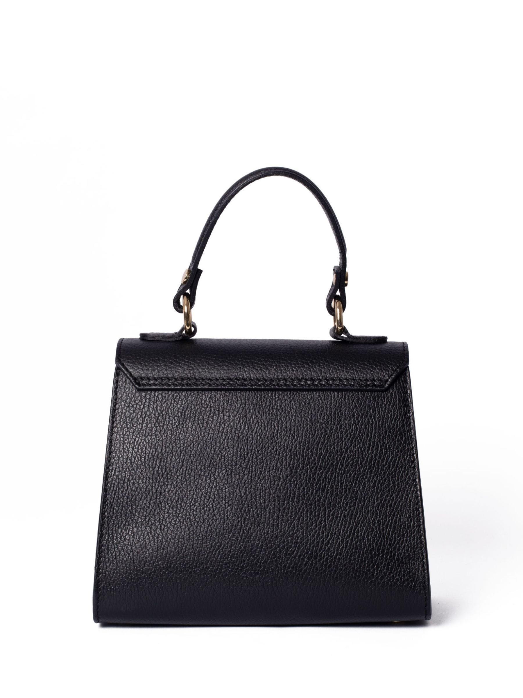 LRM Goods Polly Top Handle Black Leather Bag (British brand)