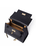 LRM Goods Polly Top Handle Black Leather Bag (British brand)