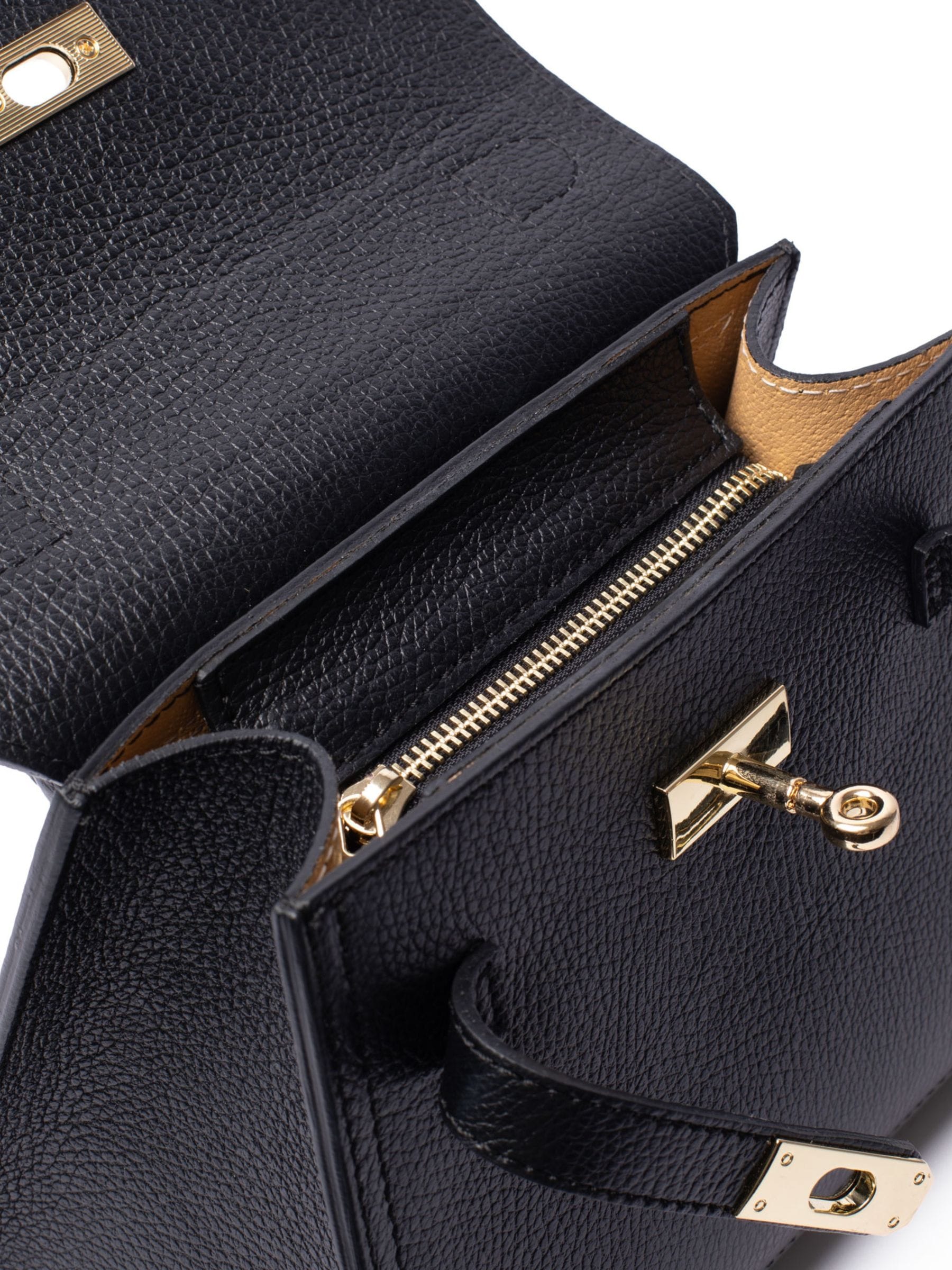 LRM Goods Polly Top Handle Black Leather Bag (British brand)