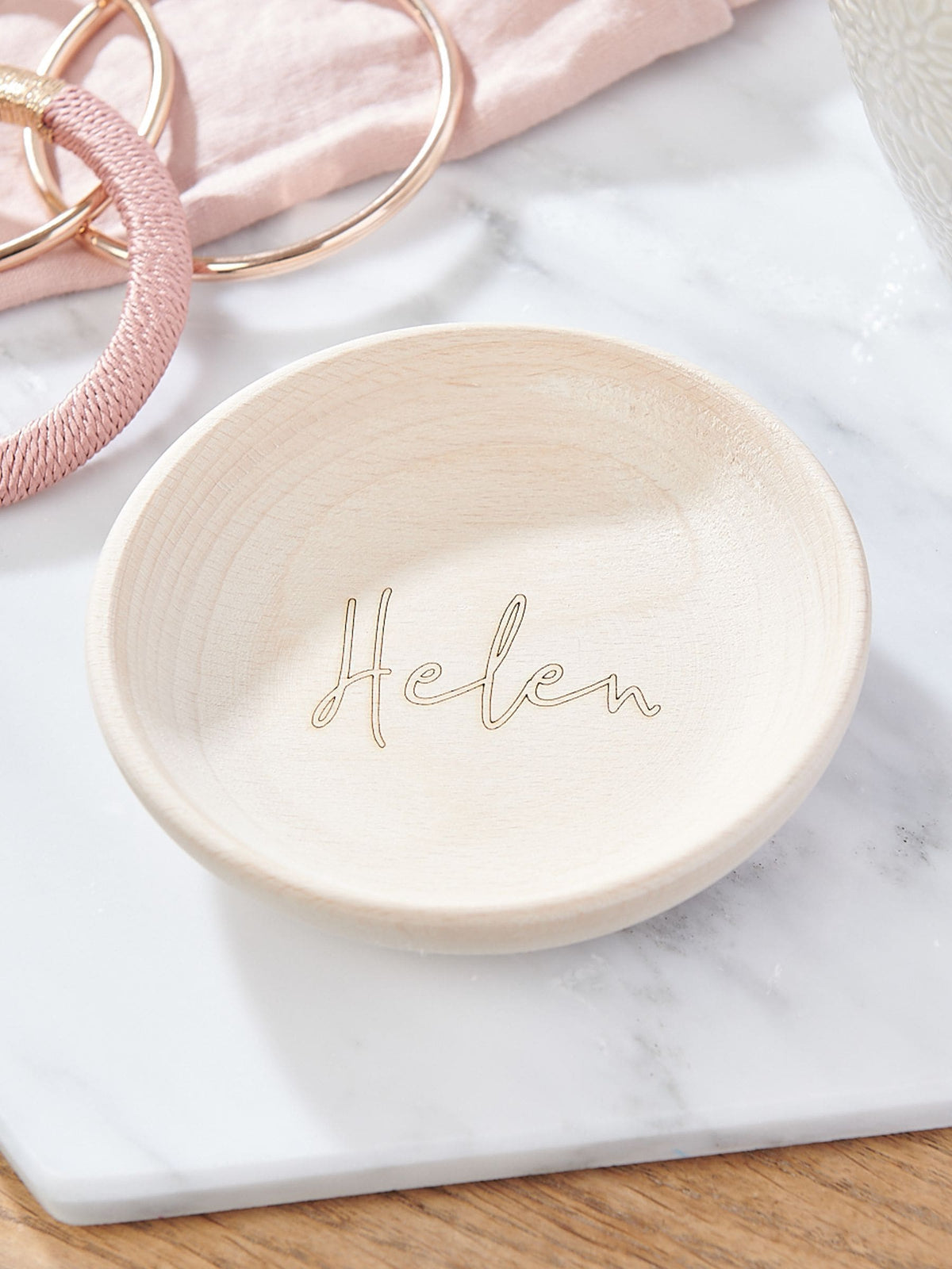 No Ordinary Gift personalised wooden trinket dish 11cm (British brand)