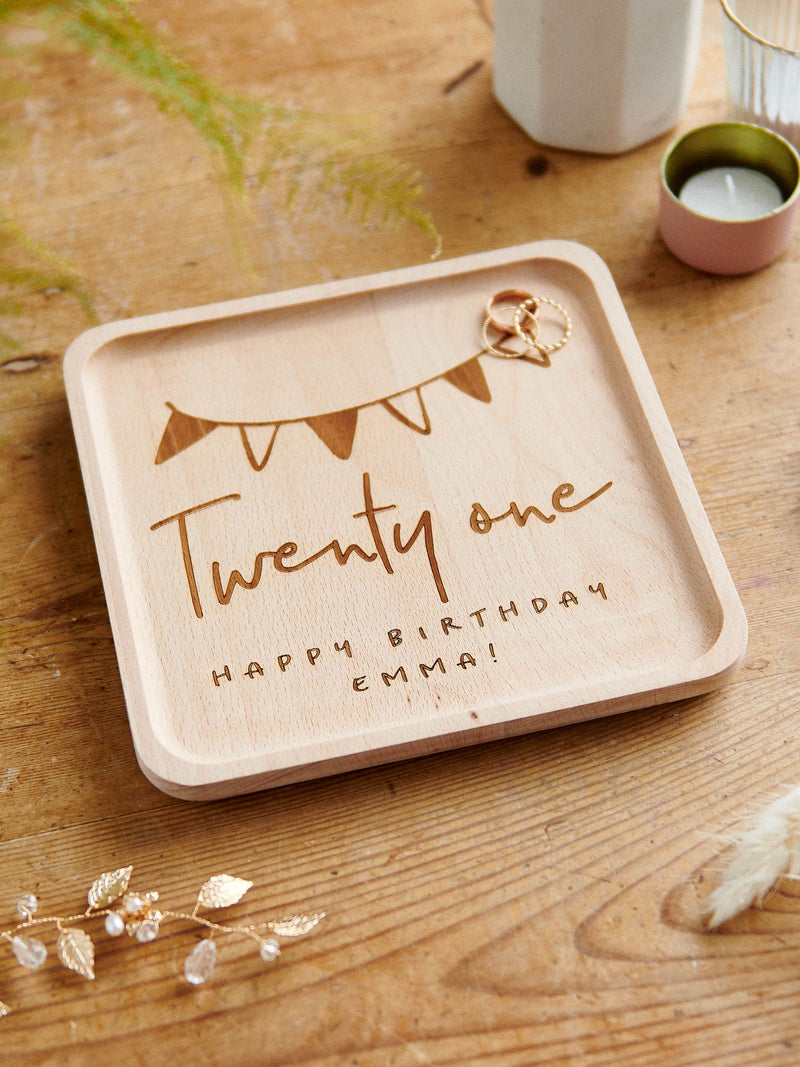 No Ordinary Gift personalised wooden trinket tray 19cm - British product