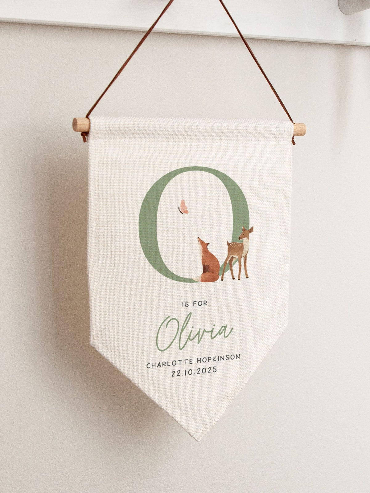 No Ordinary Gift personalised woodland hanging flag 20x30cm, imported from the UK