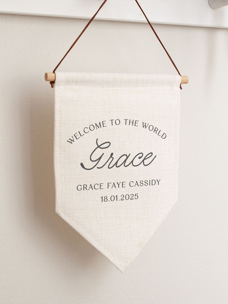No Ordinary Gift new baby hanging flag 20x30cm (British brand)