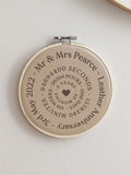 No Ordinary Gift personalised leather anniversary hoop 15cm - British product
