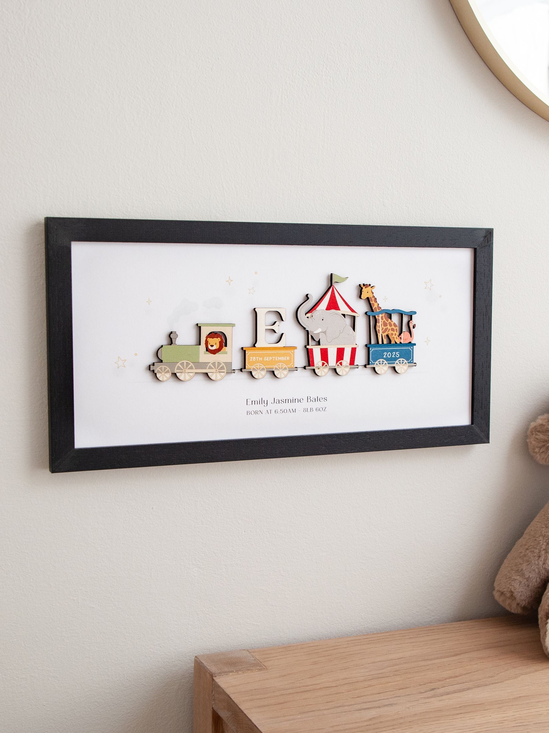 No Ordinary Gift personalised circus print 18x40cm - British product