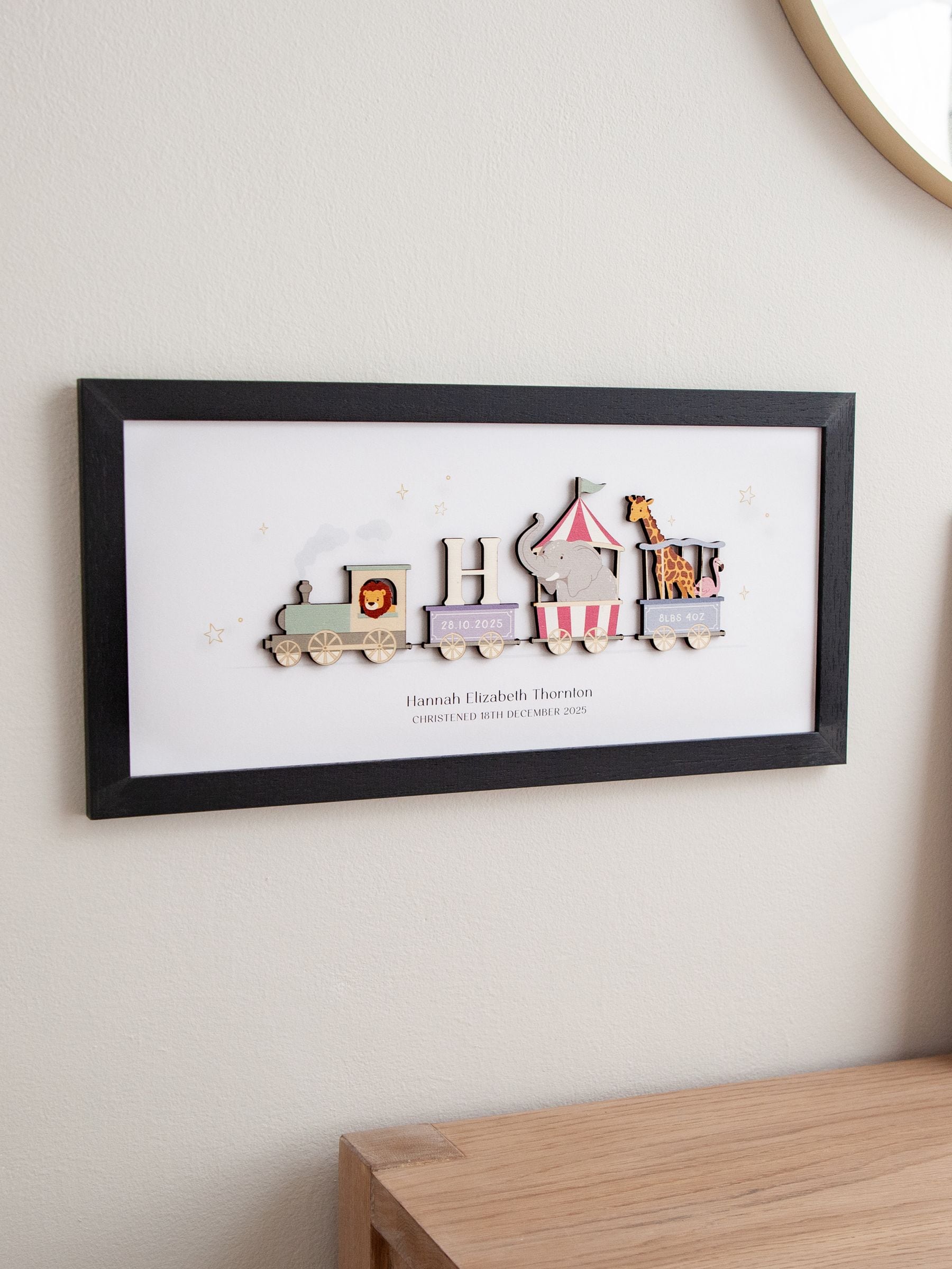 No Ordinary Gift personalised circus print 18x40cm - British product