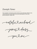 No Ordinary Gift couples engraved leather bookmark with names - British product