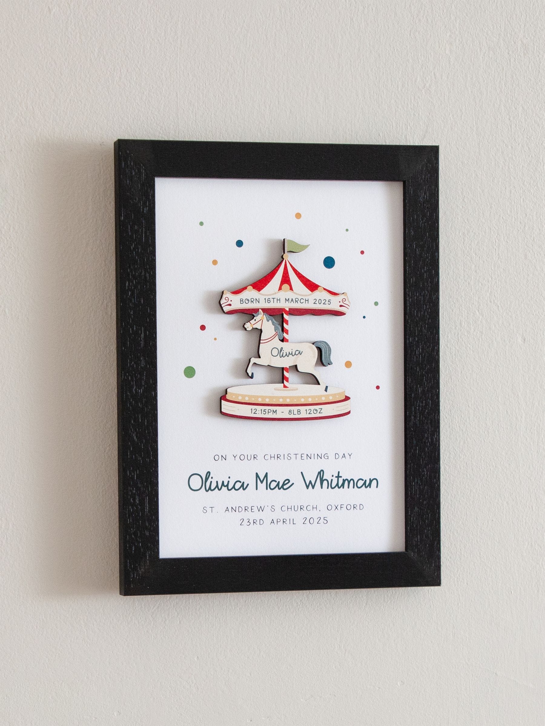 No Ordinary Gift baby carousel print 18x24cm - British product
