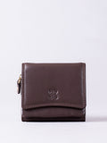 Lakeland Leather Cranberry Small Leather Flapover Purse