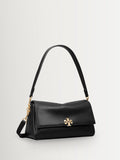 Tory Burch small Charlie shoulder bag in black leather - British product