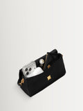 Tory Burch small Charlie shoulder bag in black leather - British product