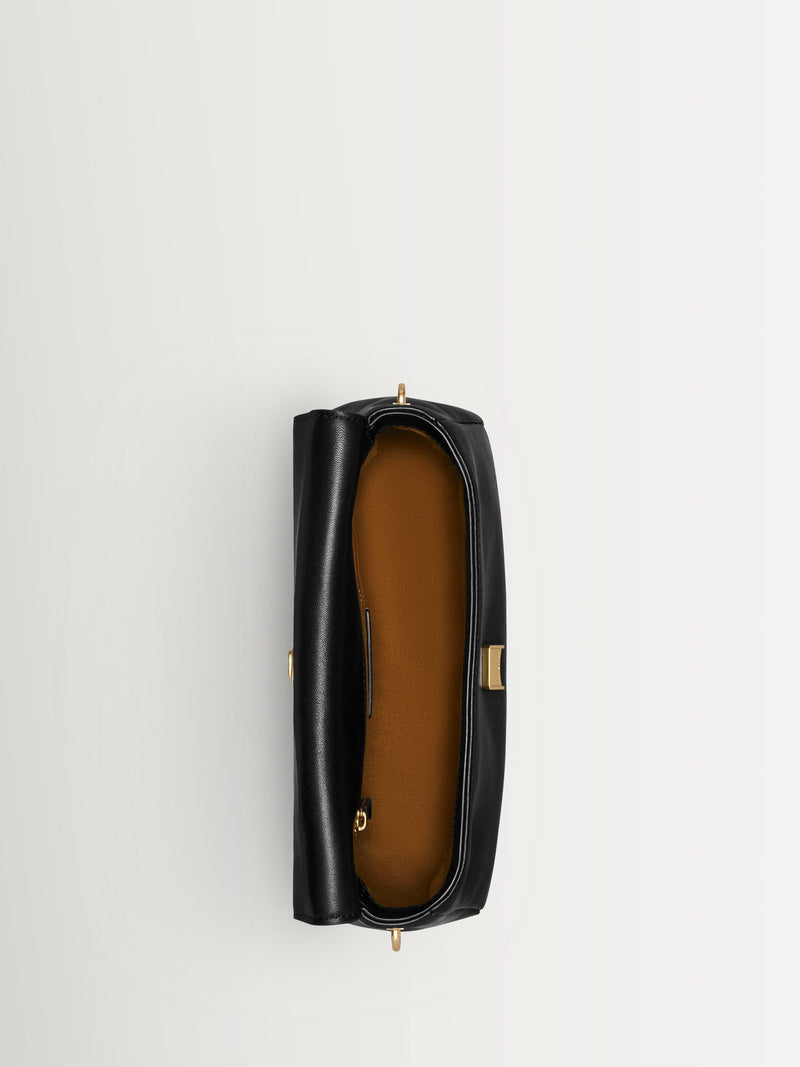 Tory Burch small Charlie shoulder bag in black leather - British product