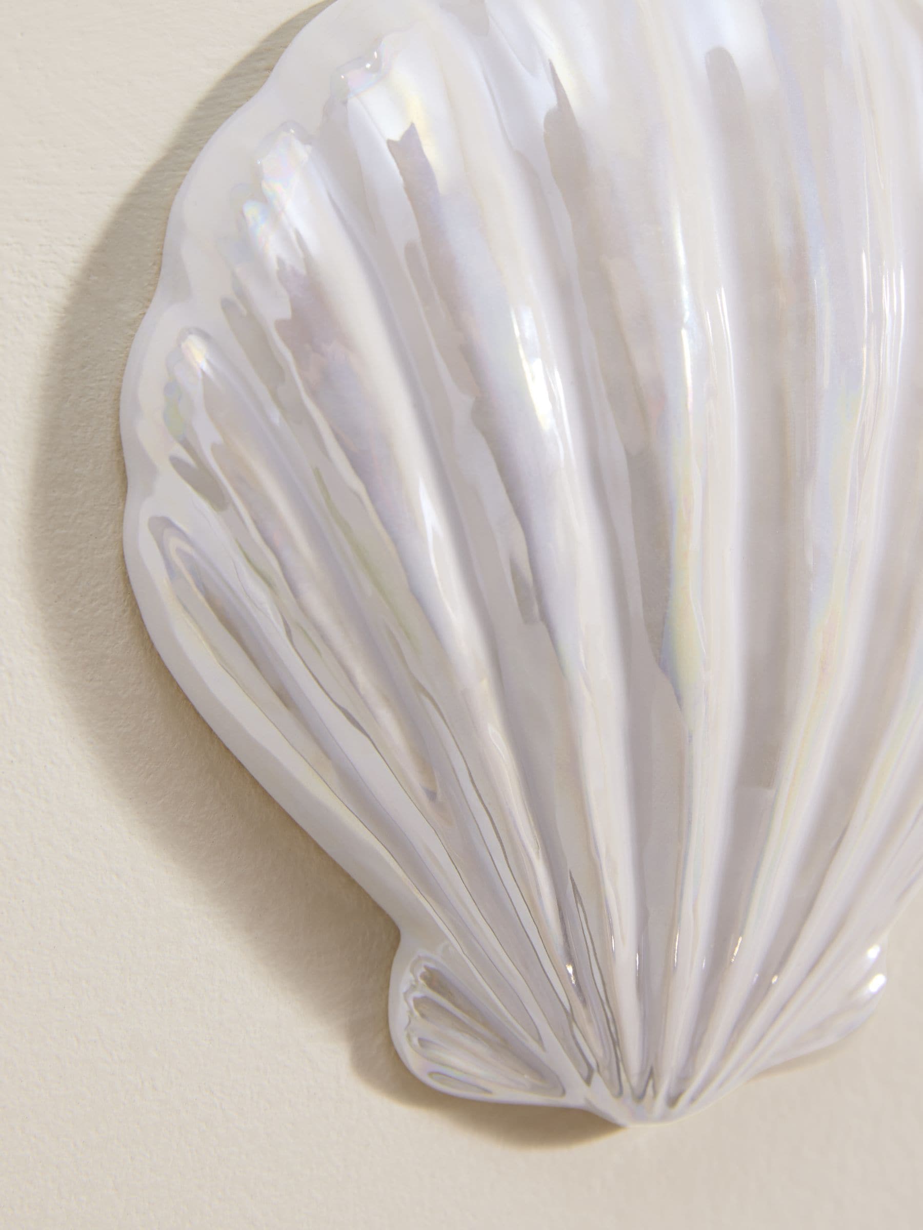 White ceramic coastal wall plaques set of three - British product