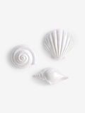 White ceramic coastal wall plaques set of three - British product