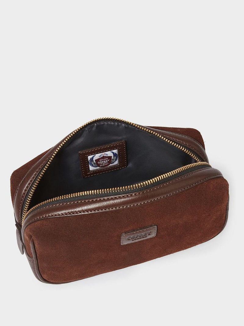 Osprey London Mocha suede washbag, UK version