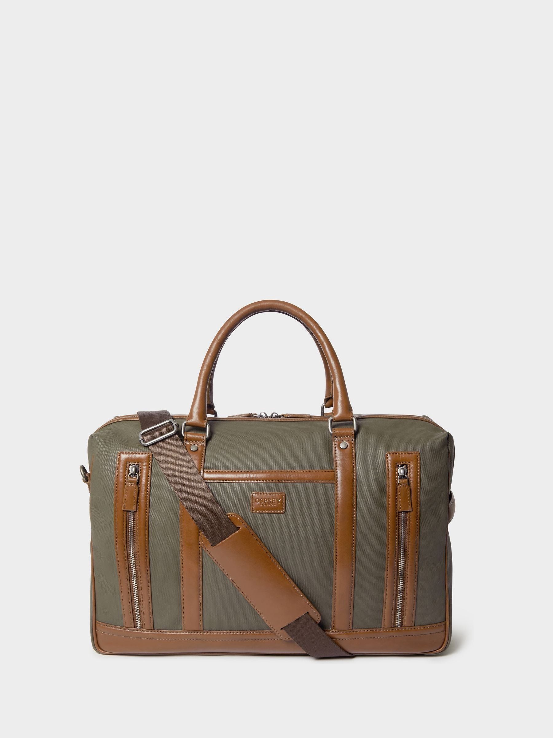 Osprey London waxed canvas weekender bag, imported from the UK