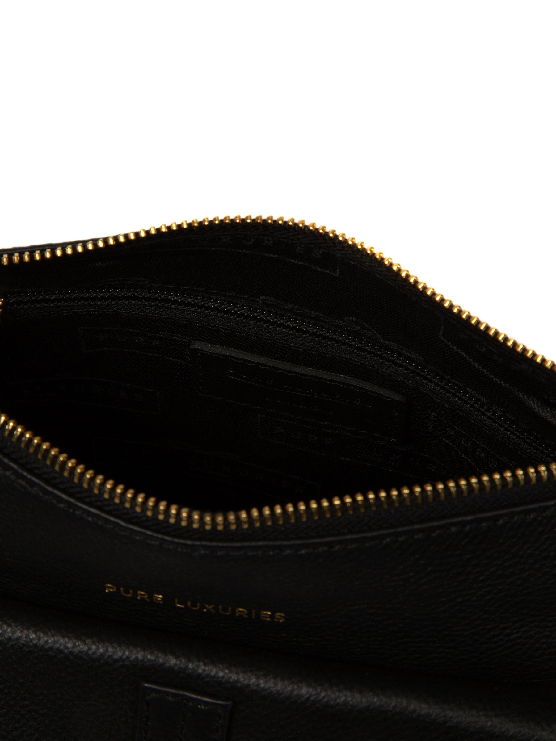 Pure Luxuries London black Lambourne leather grab bag, UK version