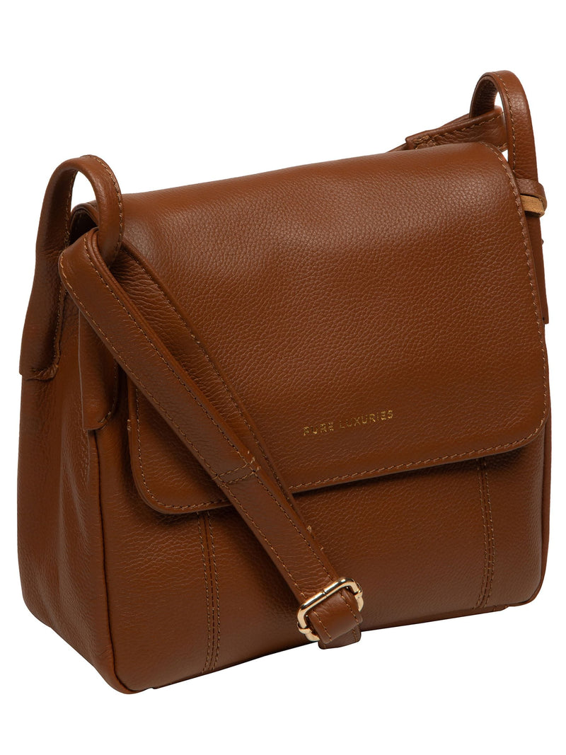 Pure Luxuries London Brown Elston Leather Cross-Body Bag