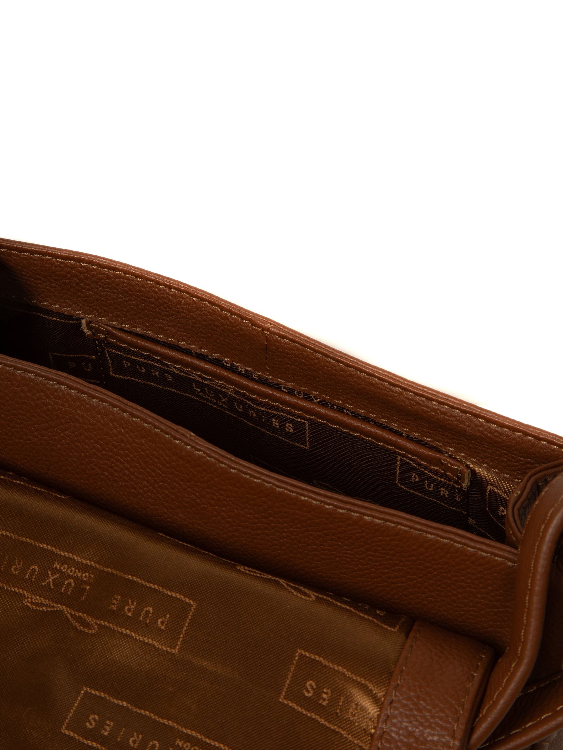 Pure Luxuries London Brown Elston Leather Cross-Body Bag