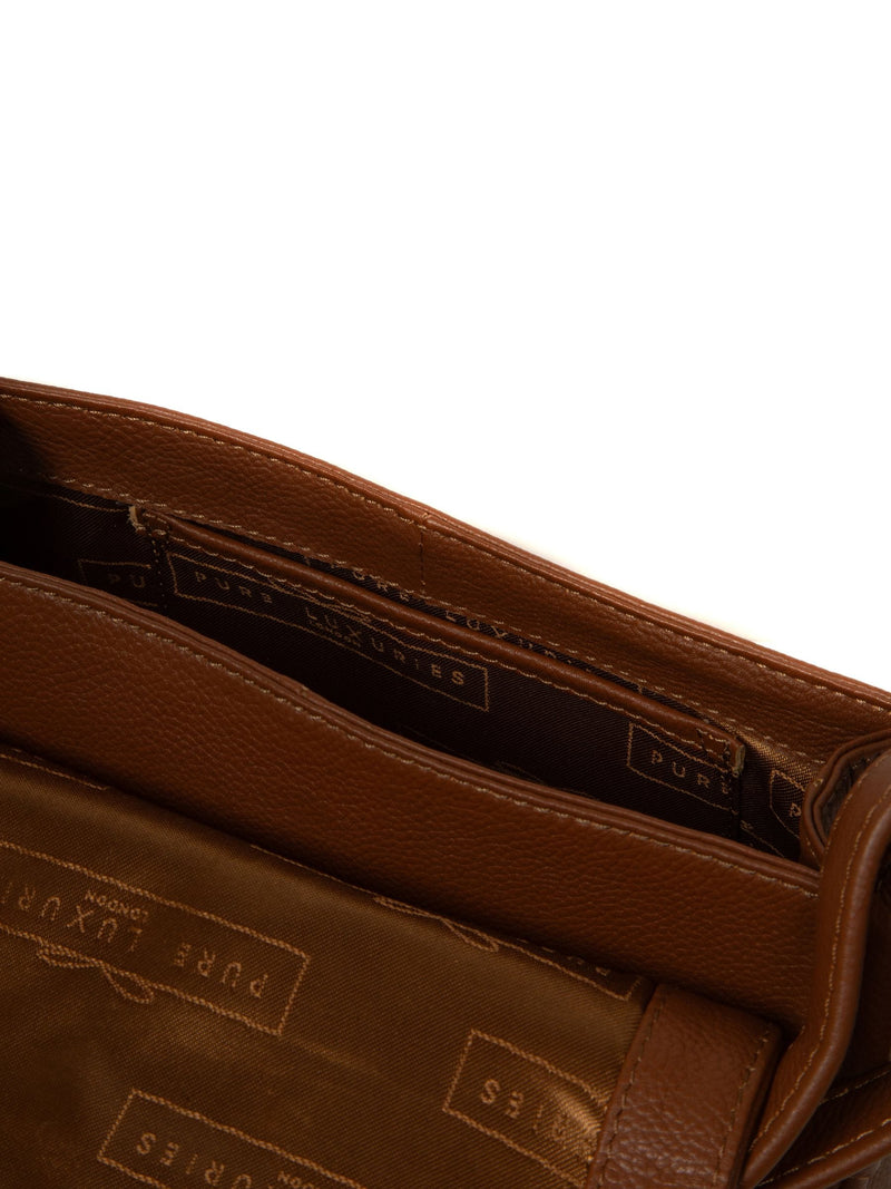 Pure Luxuries London Brown Elston Leather Cross-Body Bag