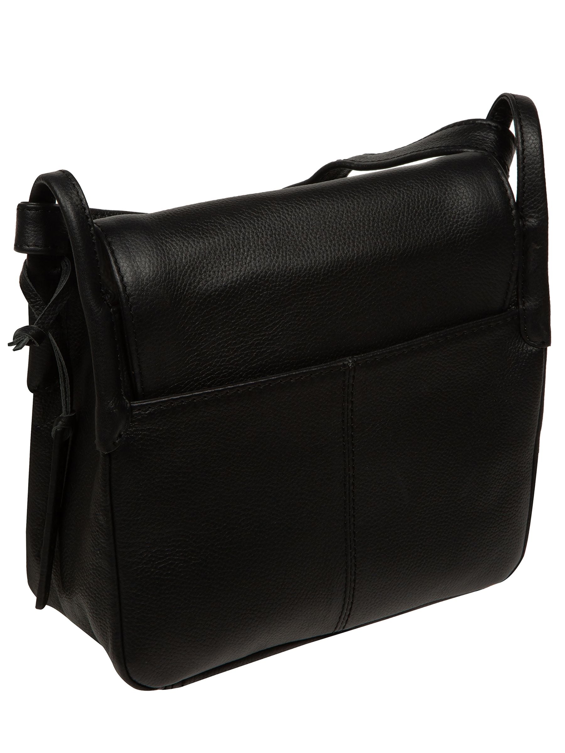 Pure Luxuries London Black Elston leather cross-body bag - British product