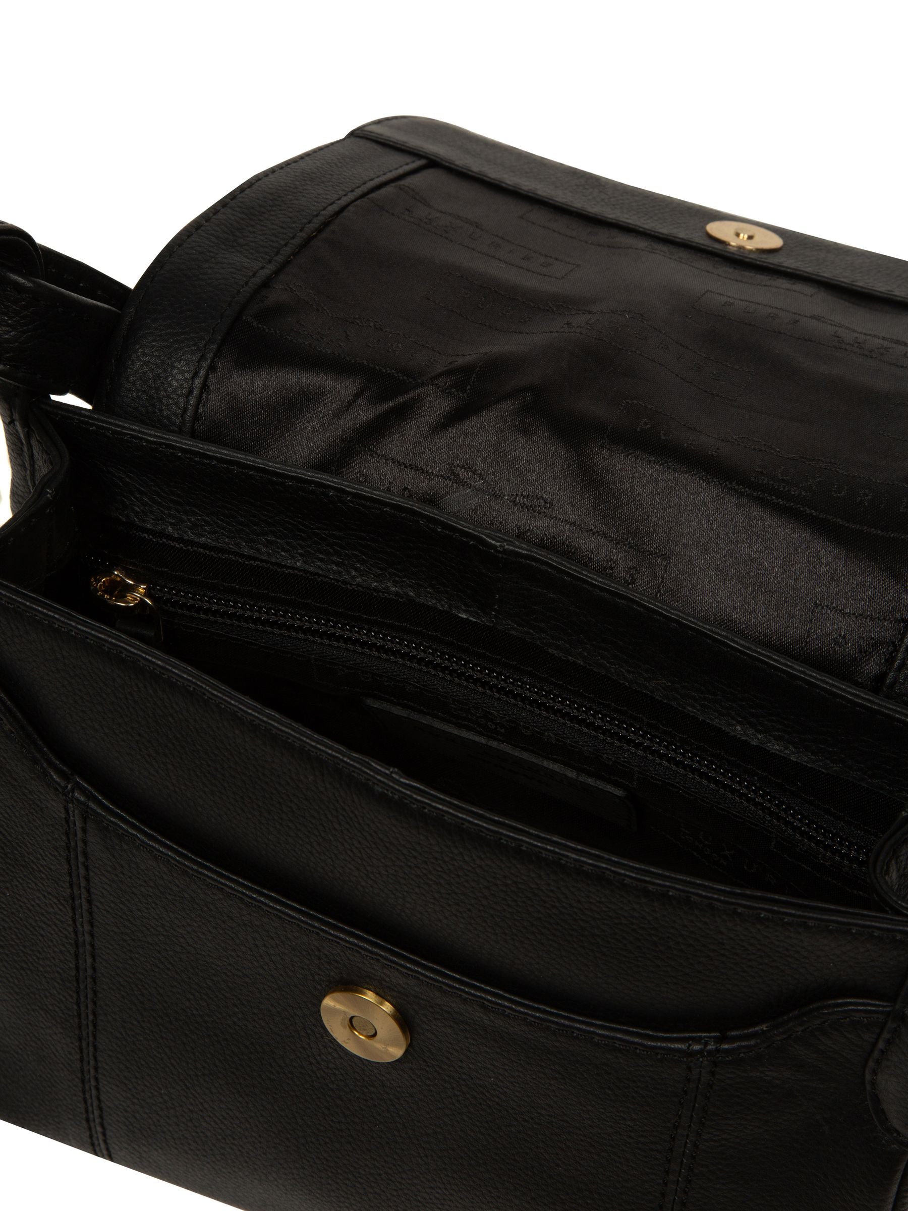 Pure Luxuries London Black Elston leather cross-body bag - British product