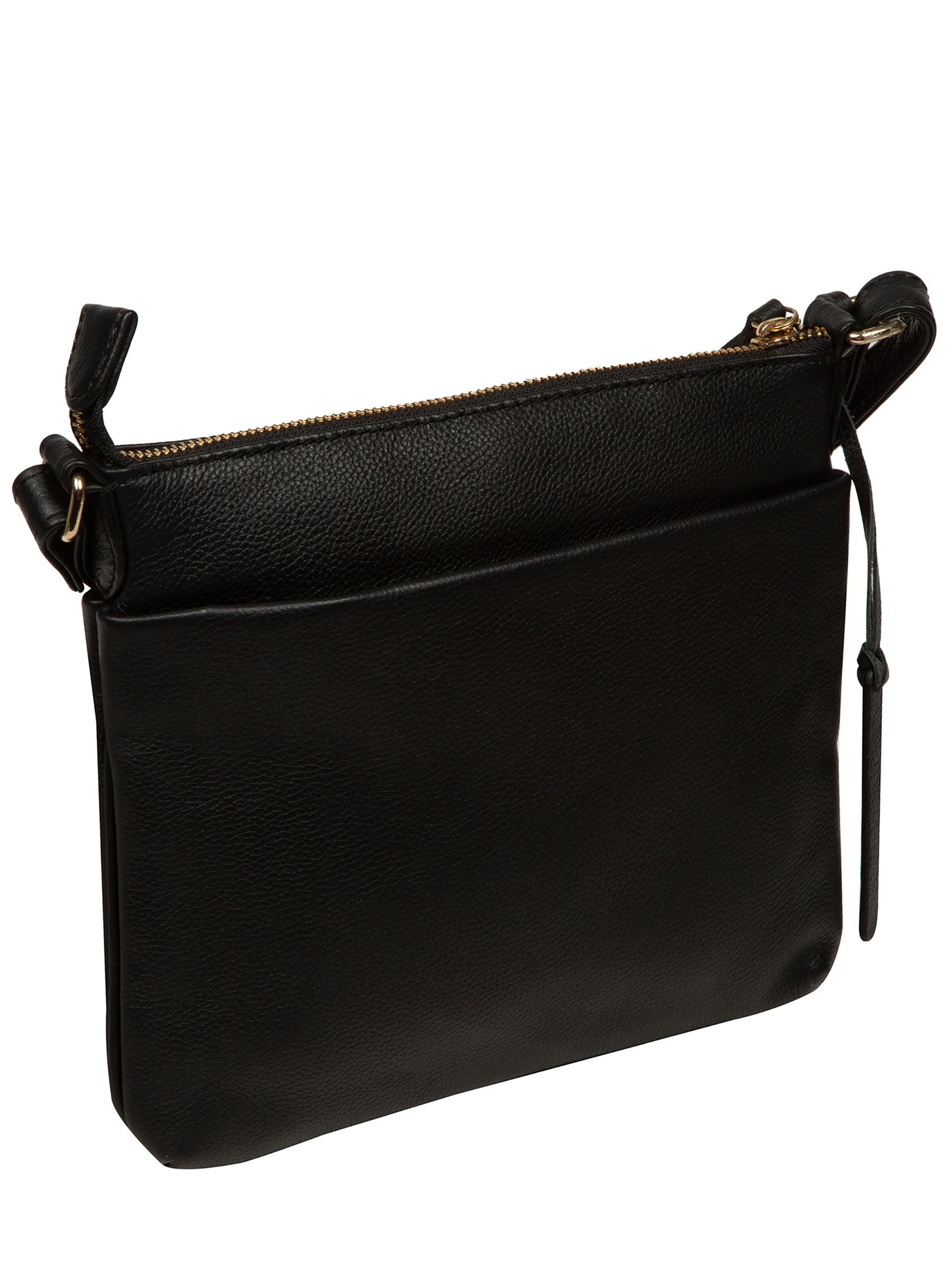 Pure Luxuries London Black Alderley leather cross-body bag, imported from the UK