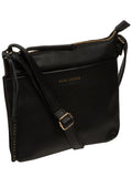 Pure Luxuries London Black Alderley leather cross-body bag, imported from the UK