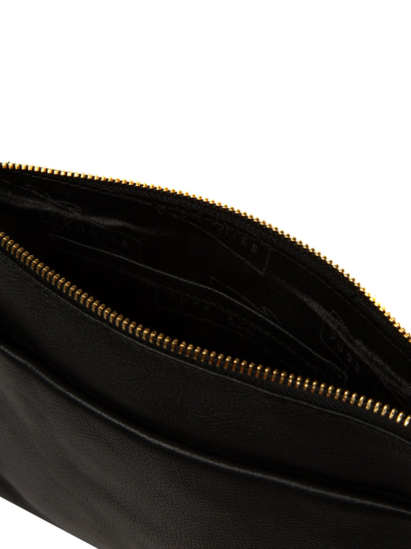 Pure Luxuries London Black Alderley leather cross-body bag, imported from the UK