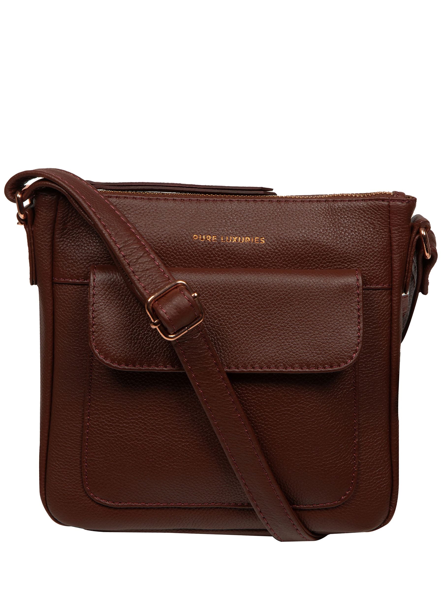 Pure Luxuries London Brown Amberlyn cross-body bag (British brand)