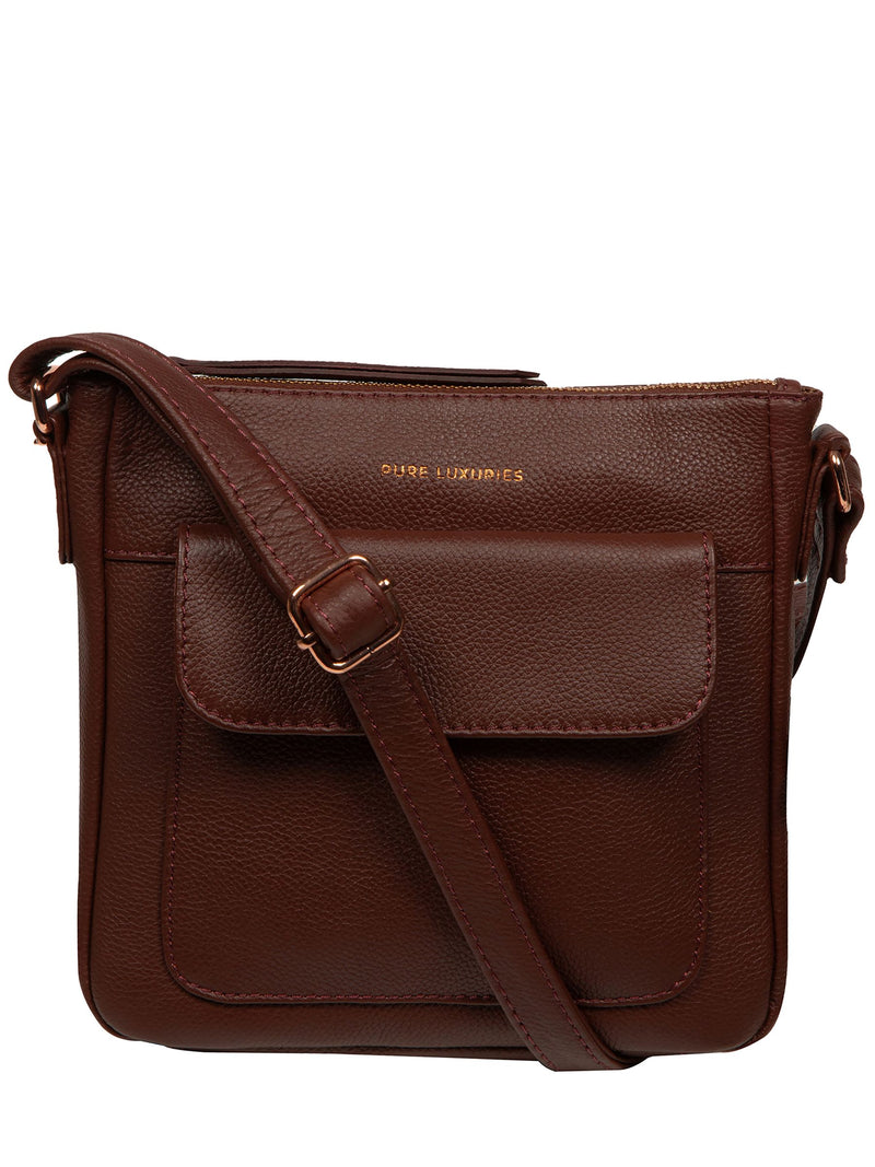 Pure Luxuries London Brown Amberlyn cross-body bag (British brand)