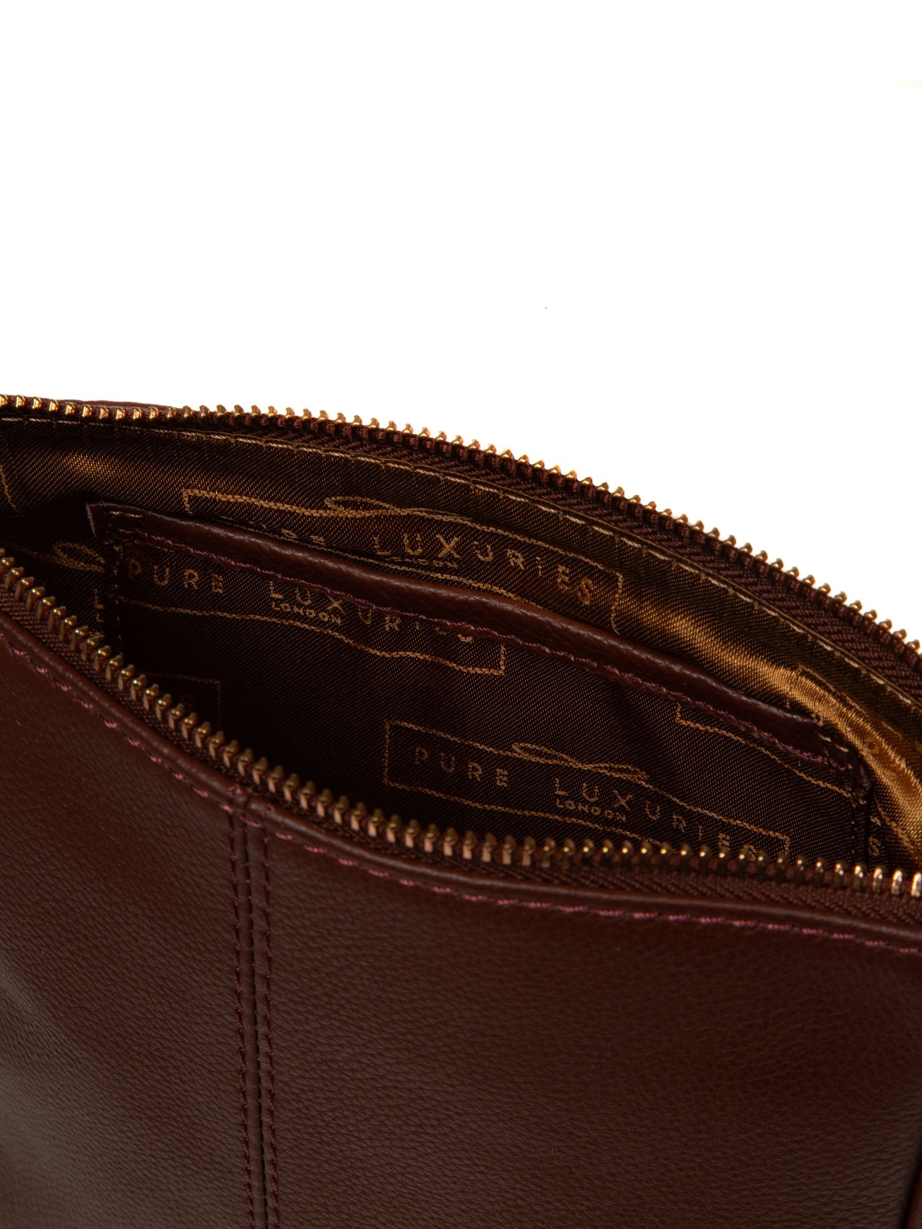 Pure Luxuries London Brown Amberlyn cross-body bag (British brand)